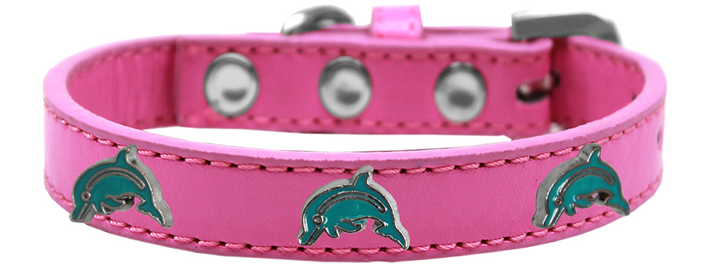 Dolphin Widget Dog Collar Bright Pink Size 12
